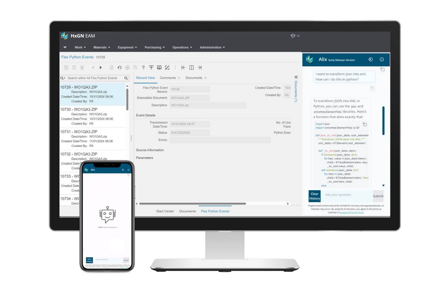 HxGN Alix ist ein KI-Assistent für den Betrieb industrieller Schweranlagen.
