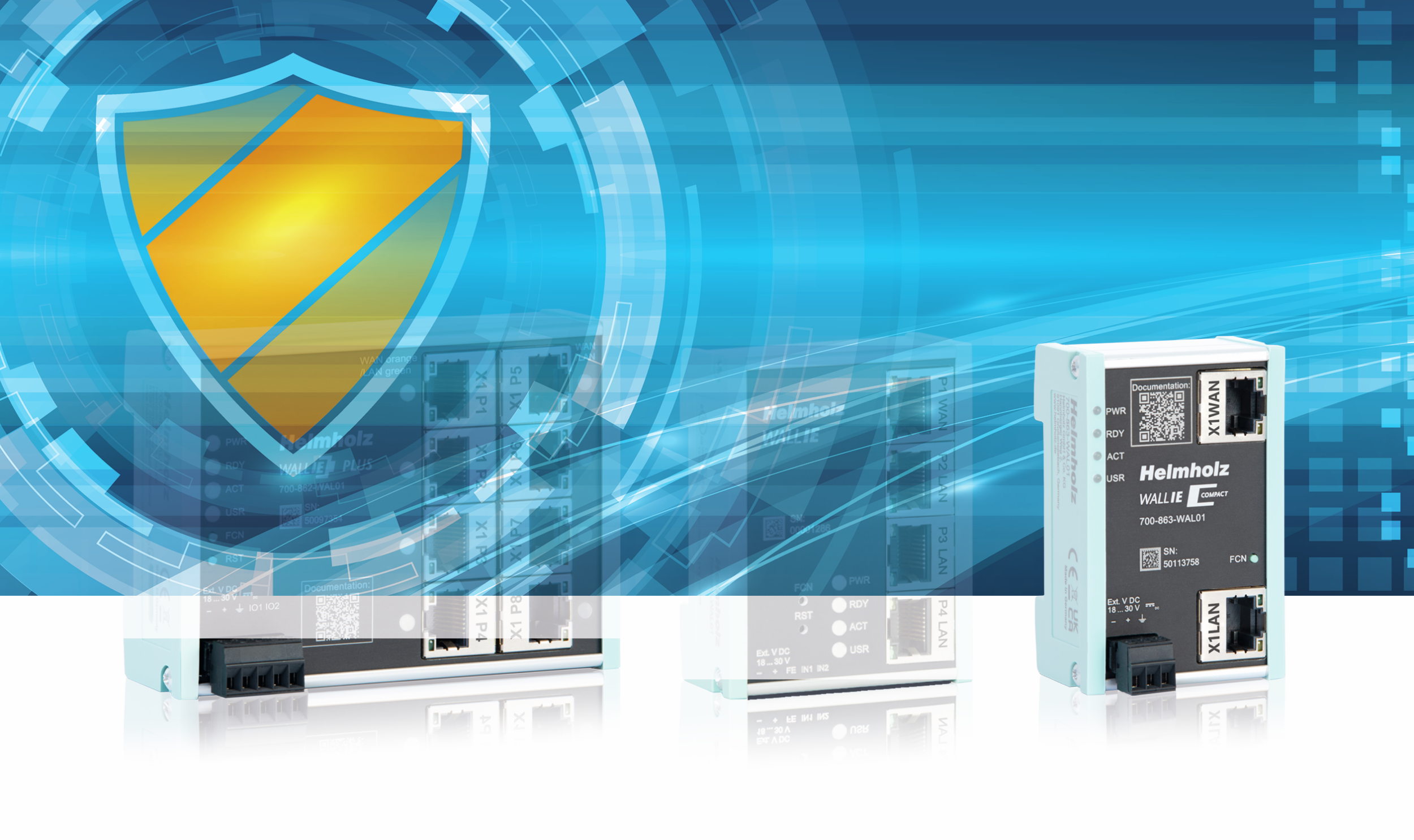 Die Wall-IE-NAT-Gateways umfassen Bridge- und Firewall-Funktionen und erlauben eine maßgeschneiderte Absicherung von industriellen Netzwerken.