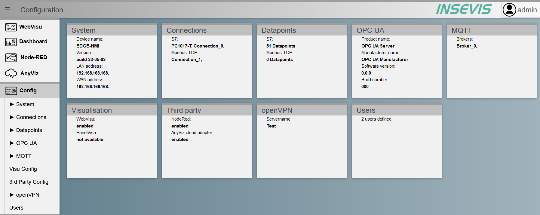 Konfiguration der IIoT-Funktionen im Webkonfigurator gemäß RAMI4.0.