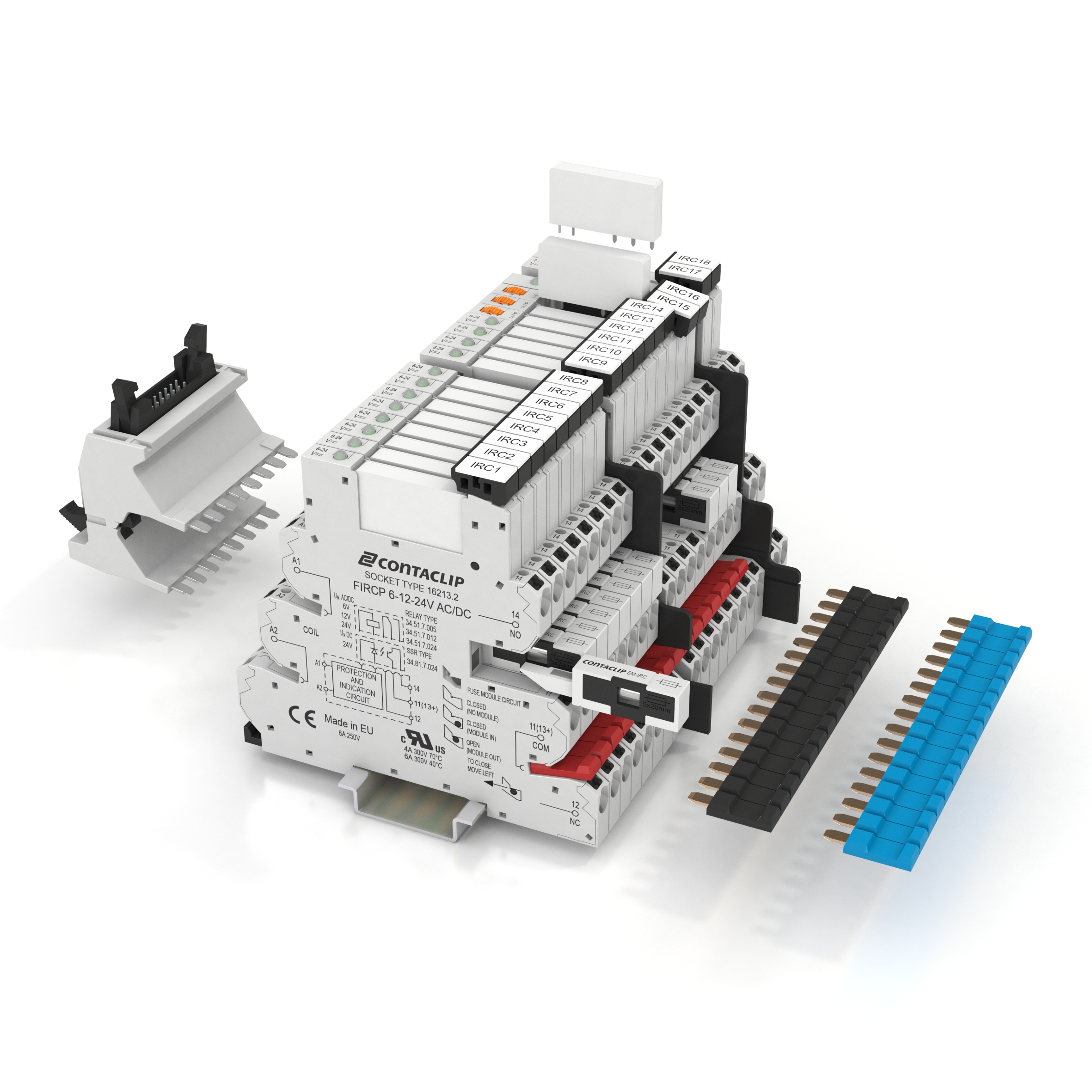 IRC – modulares Relaiskopplerprogramm von Conta-Clip im 6,2-mm-Gehäuse/Hutschienengehäuse