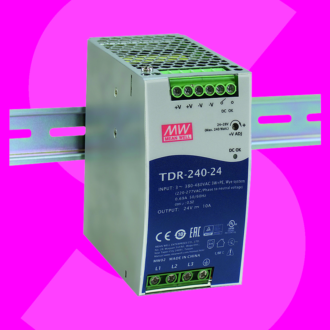 3-Phasen-Schaltnetzteile mit 240W für die DIN-Schienenmontage