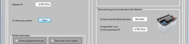 Bild 2 | Beispiel einer Messung mit einem Akkutec bei einer Einstellung max. RI 700 mOhm und einem gemessenen Wert von 585 mOhm