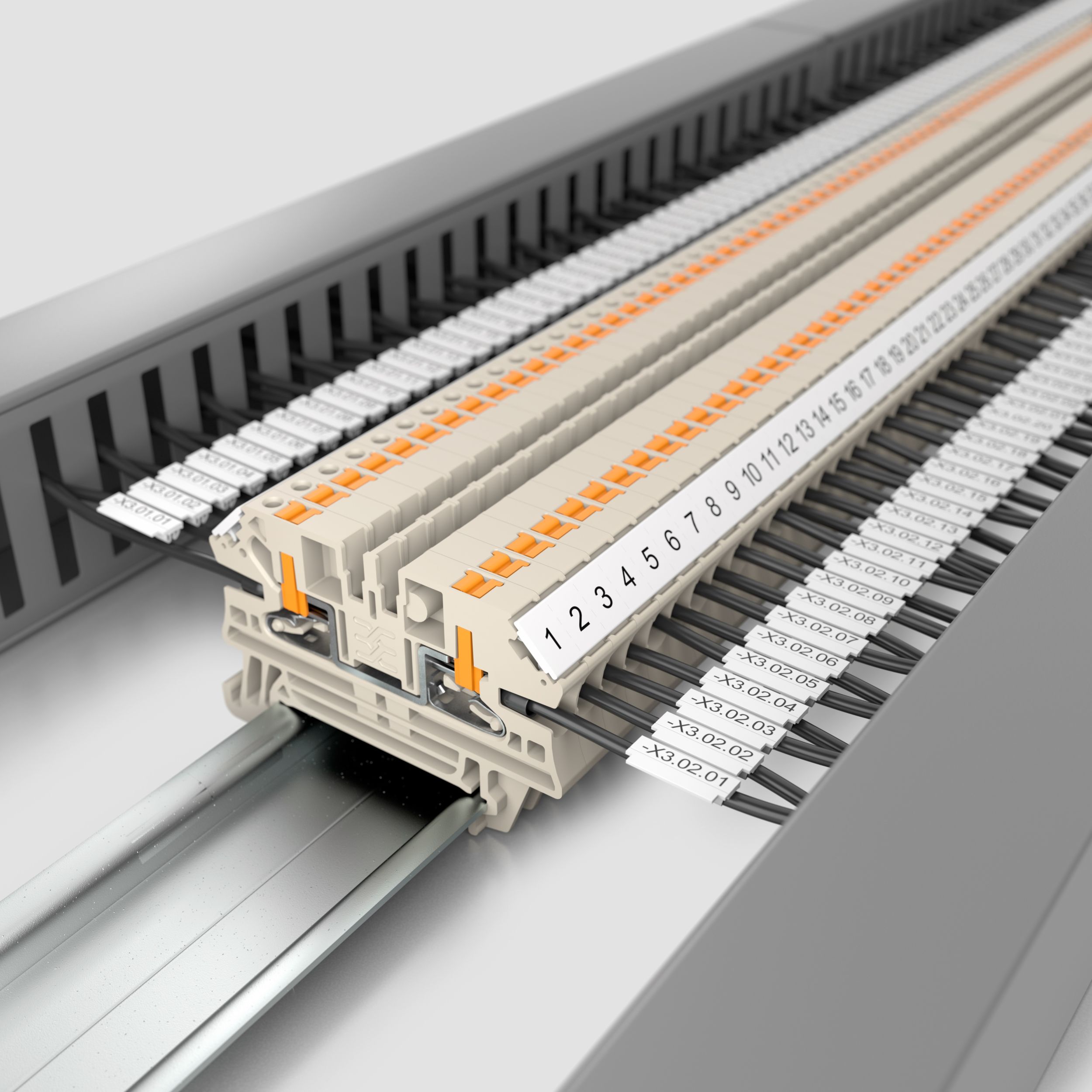 Reihenklemme mit seitlicher Push-In-Anschlusstechnologie