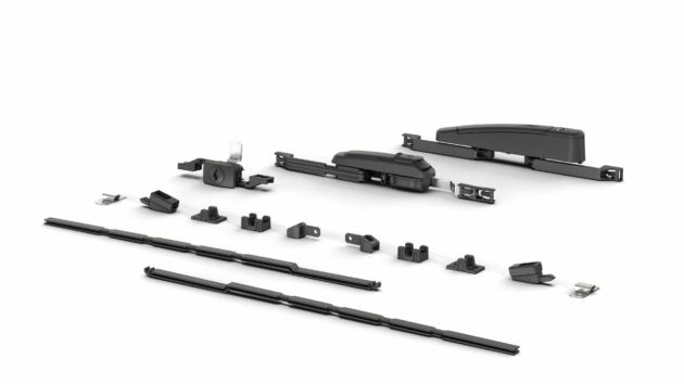 Bild 4 | Das modular aufgebaute Leichtbau-Verschluss-System kann mit einem Schlüsselschild, einem Schwenkgriff sowie einem Hebelgriff kombiniert und innerhalb oder außerhalb der Dichtung eingesetzt werden.