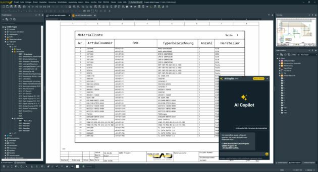 Bild 3 | Zur Erstellung einer Materialliste ist ein einziger Klick plus die Eingabe 'Erstelle eine Materialliste' in der Befehlszeile erforderlich.