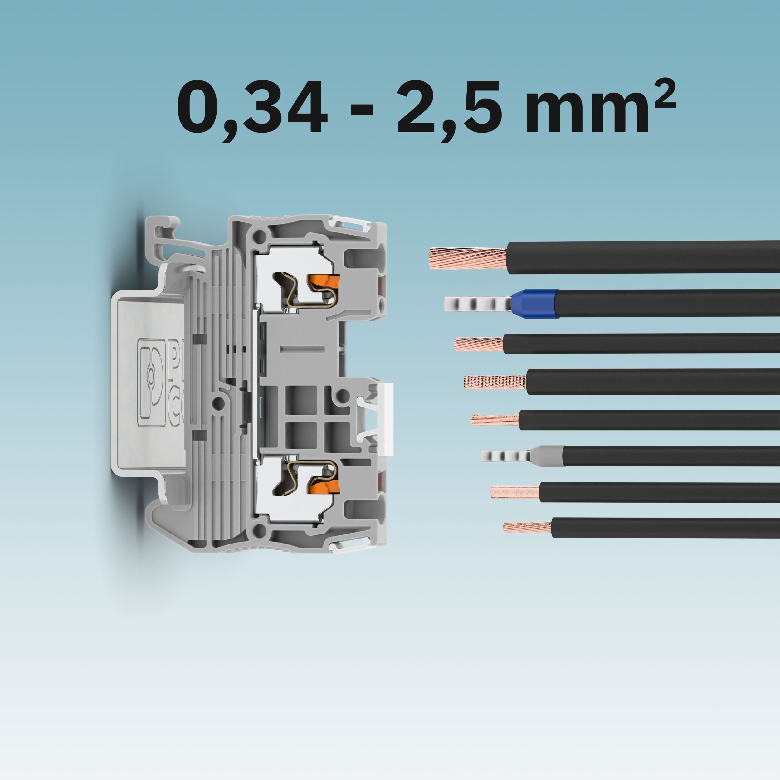Reihenklemmen mit Push-X-Technologie für Verdrahtungen ab 0,34mm²