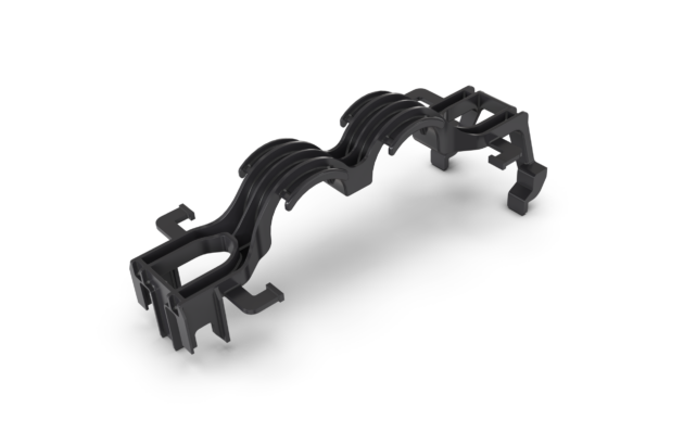 Bild 2 | Ein häufig eingesetzter Werkstoff in der Verschlusstechnik ist glasfaserverstärktes Polyamid (PA6), das in verschiedenen Verstärkungsgraden zur Verfügung steht. Hier ein Kabelhalter aus dem gut formbaren und vielseitig einsetzbaren Werkstoff.