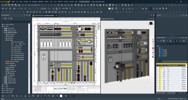Bild 4 | 2D/3D-Schaltschranklayouts in WSCAD Cabinet Engineering: zehntelmillimetergenaue Platzierung, Kollisionsprüfung, Drahtrouting und vieles mehr.