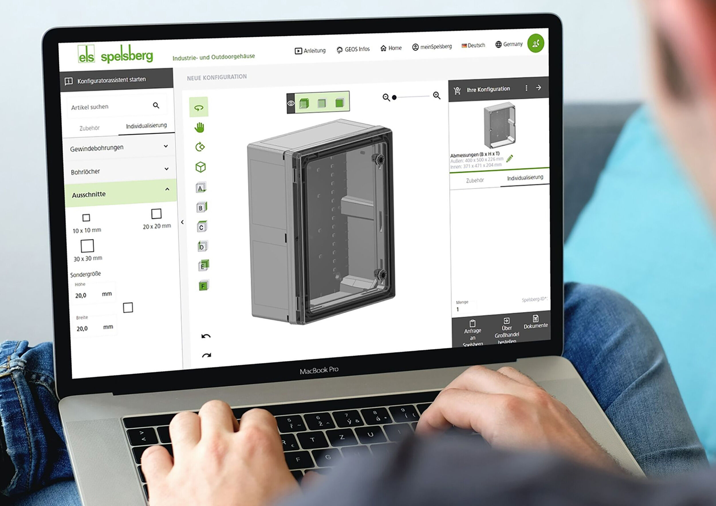 Digitales Tool für Leergehäuse und Schaltschränke