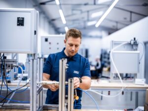 Bild 1 | Marvin Bojaryn leitet seit 2020 das Emka-Prüflabor auf 660 Quadratmetern Fläche und verantwortet 19 akkreditierte Testverfahren.