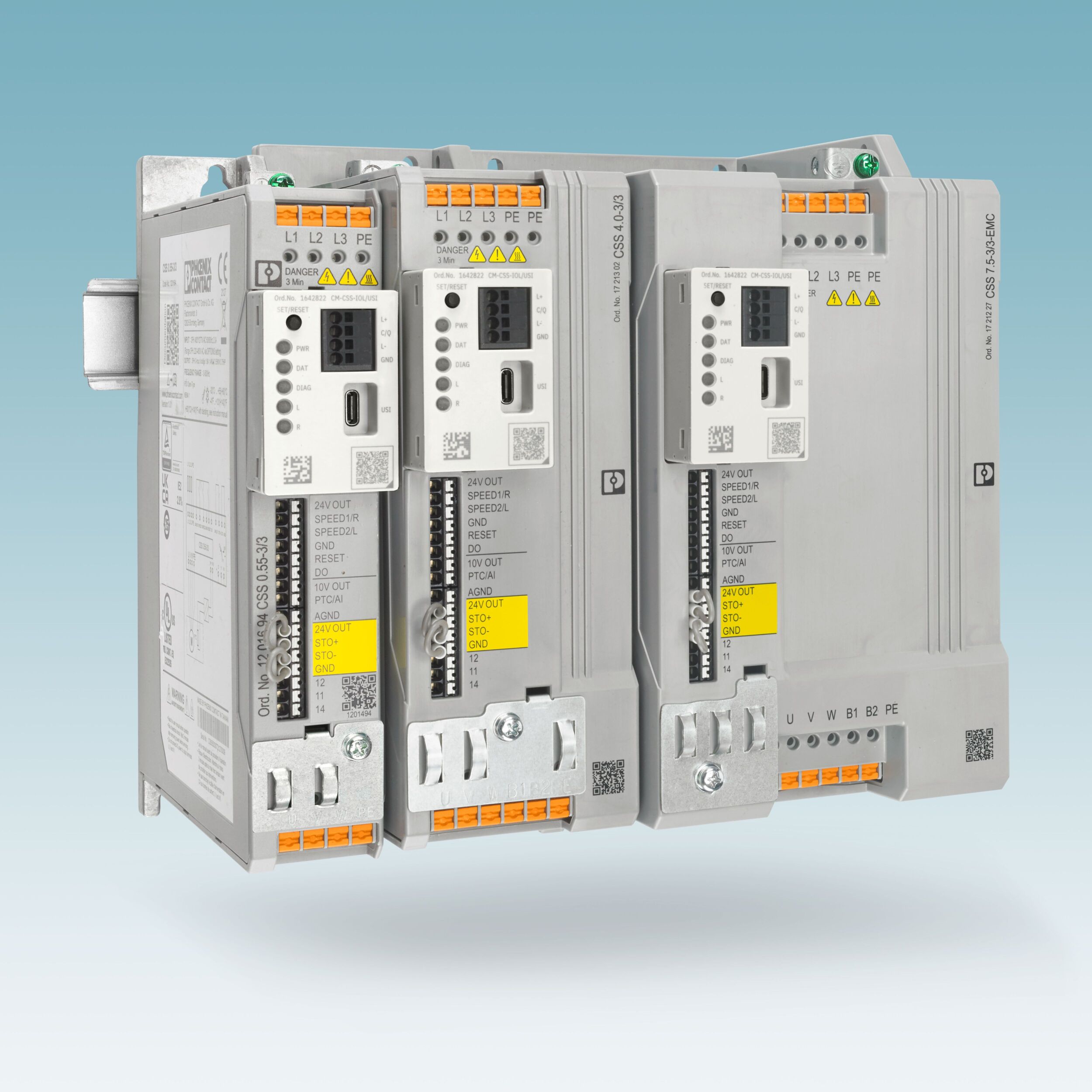 Drehzahlstarter für Motoren bis 7,5kW mit steckbarem Netzwerkmodul für IO-Link