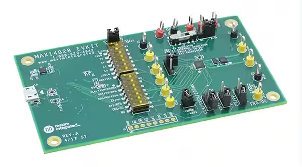 Abbildung 10: Mit dem Evaluierungskit MAX14828EVKIT# können Entwickler den IO-Link-Transceiver MAX14828ATG+ schnell und einfach in Betrieb nehmen und evaluieren.