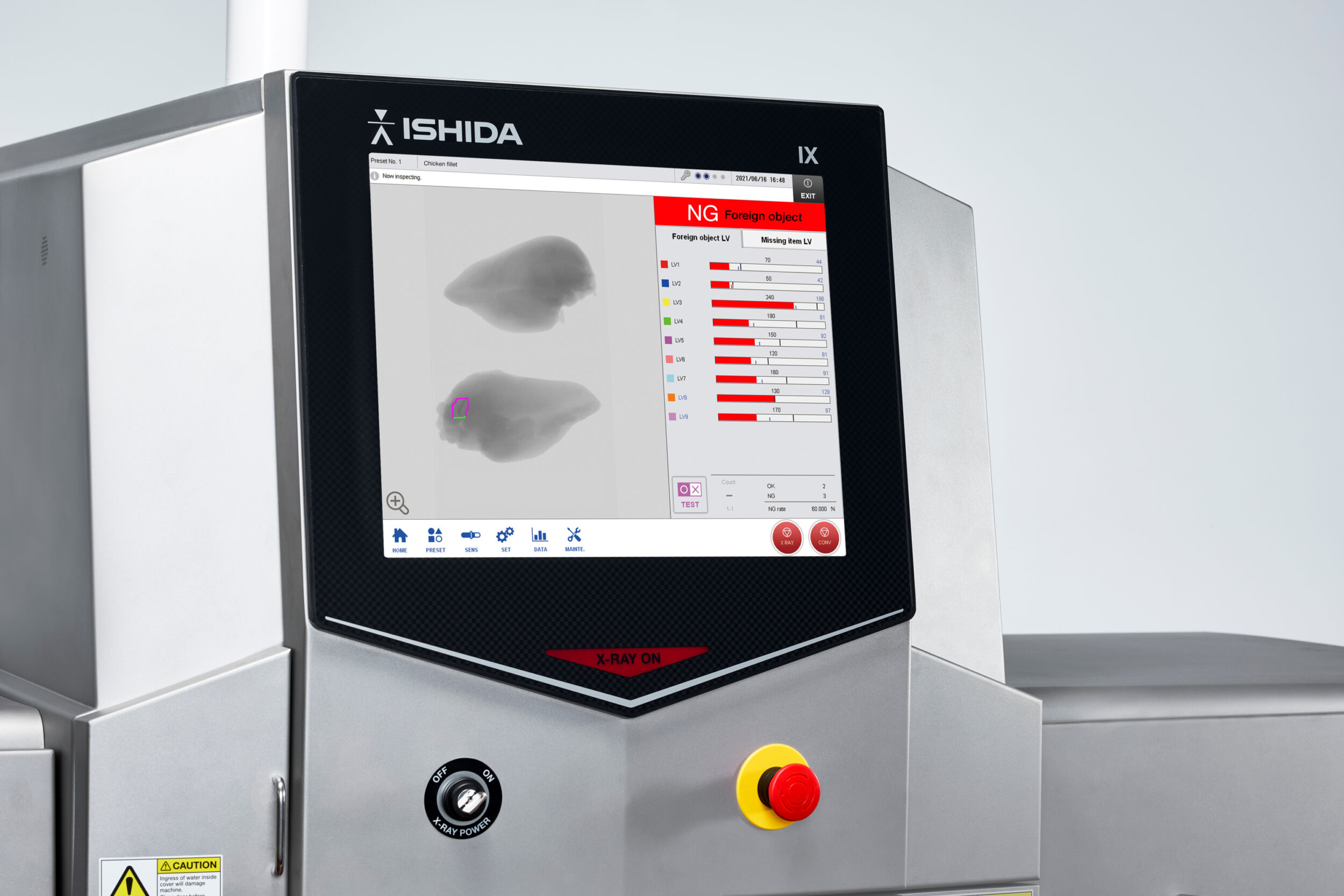 IX-PD Poultry ermöglicht die zuverlässige Erkennung von Fremdkörpern wie Knochenfragmenten und lässt sich zur automatisierten Qualitätskontrolle direkt in Produktionslinien integrieren.