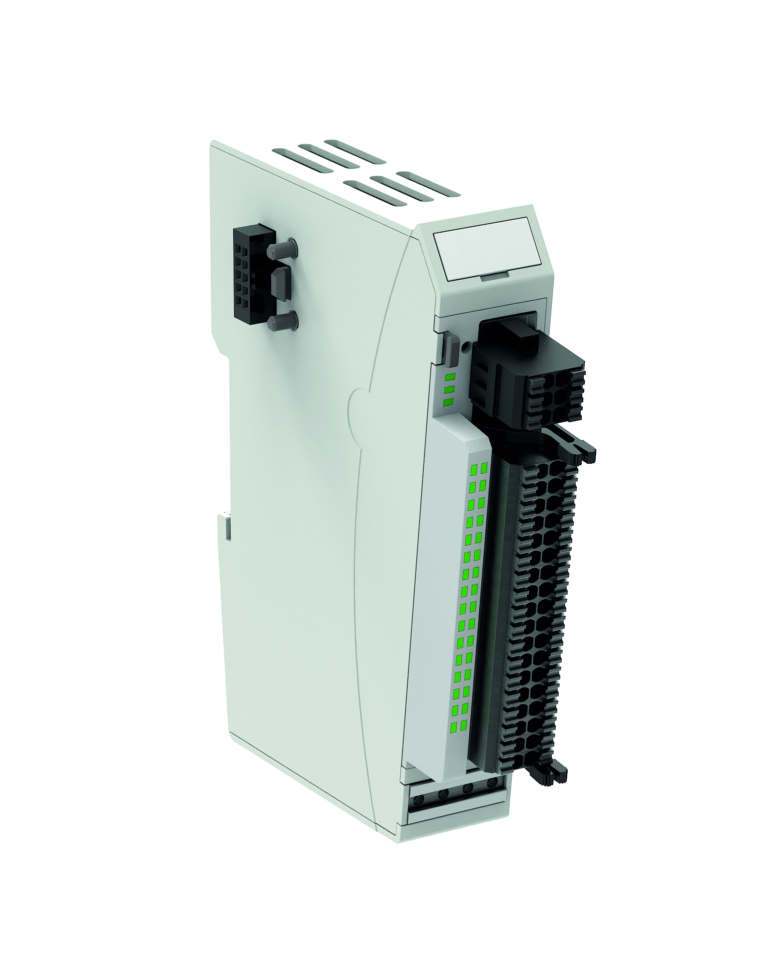 Der FIO Drive Control STO verbindet Antriebsregelung und zertifizierte Safe-Torque-Off-Funktion in einem nur 25mm breiten Modul für die Hutschienenmontage. Bild: Kendrion