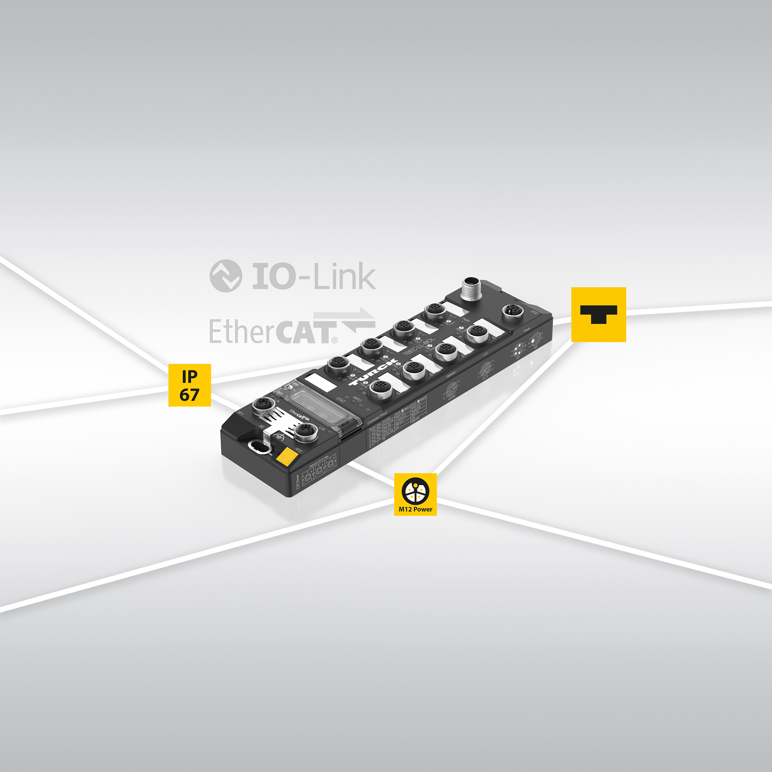 Ethercat-Block-I/O mit acht IO-Link-Mastern