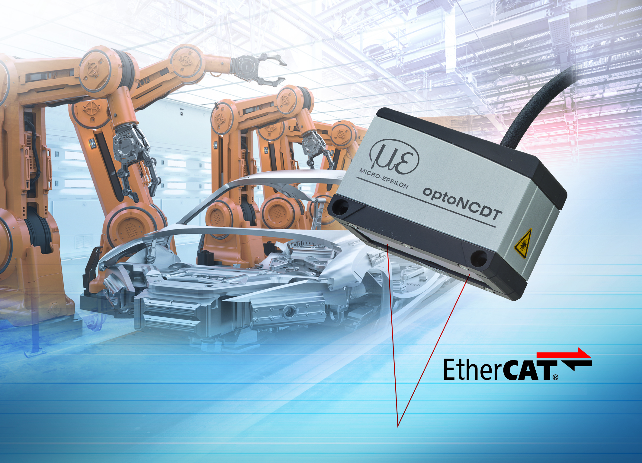 Laser-Sensor mit Ethercat-Schnittstelle
