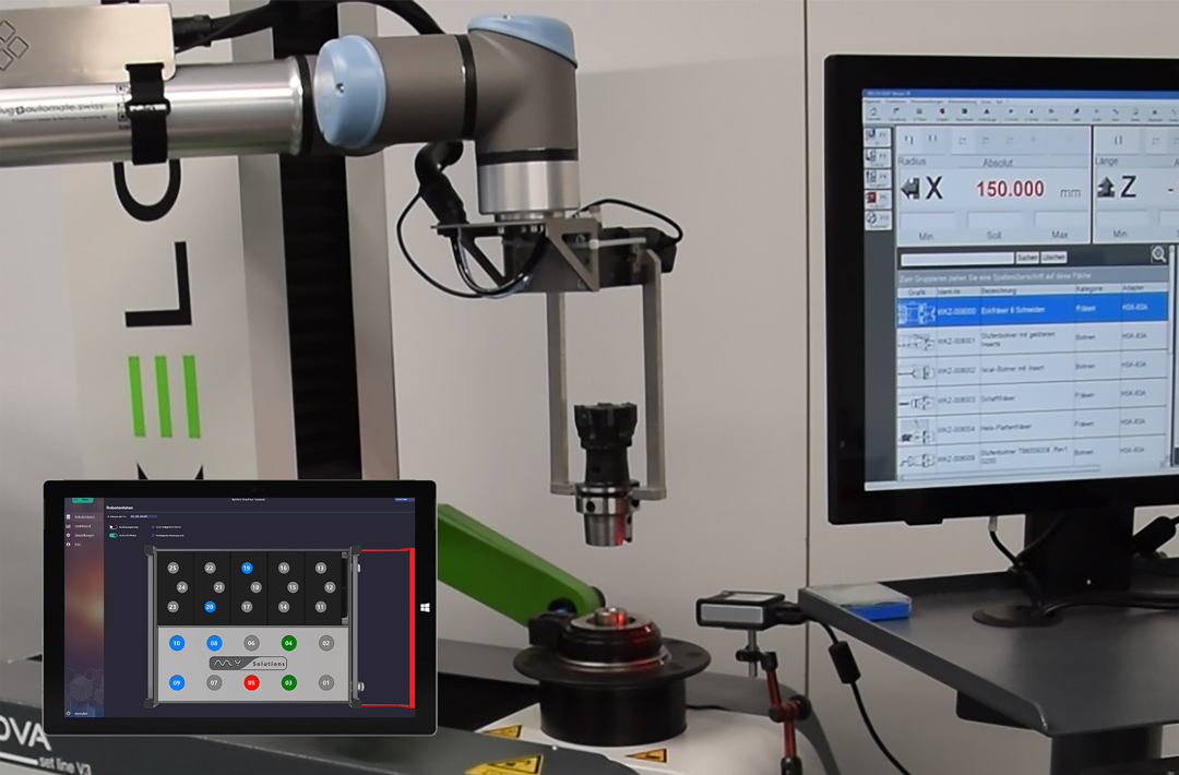Mobile Plattform mit Cobot zur Werkzeugbestückung