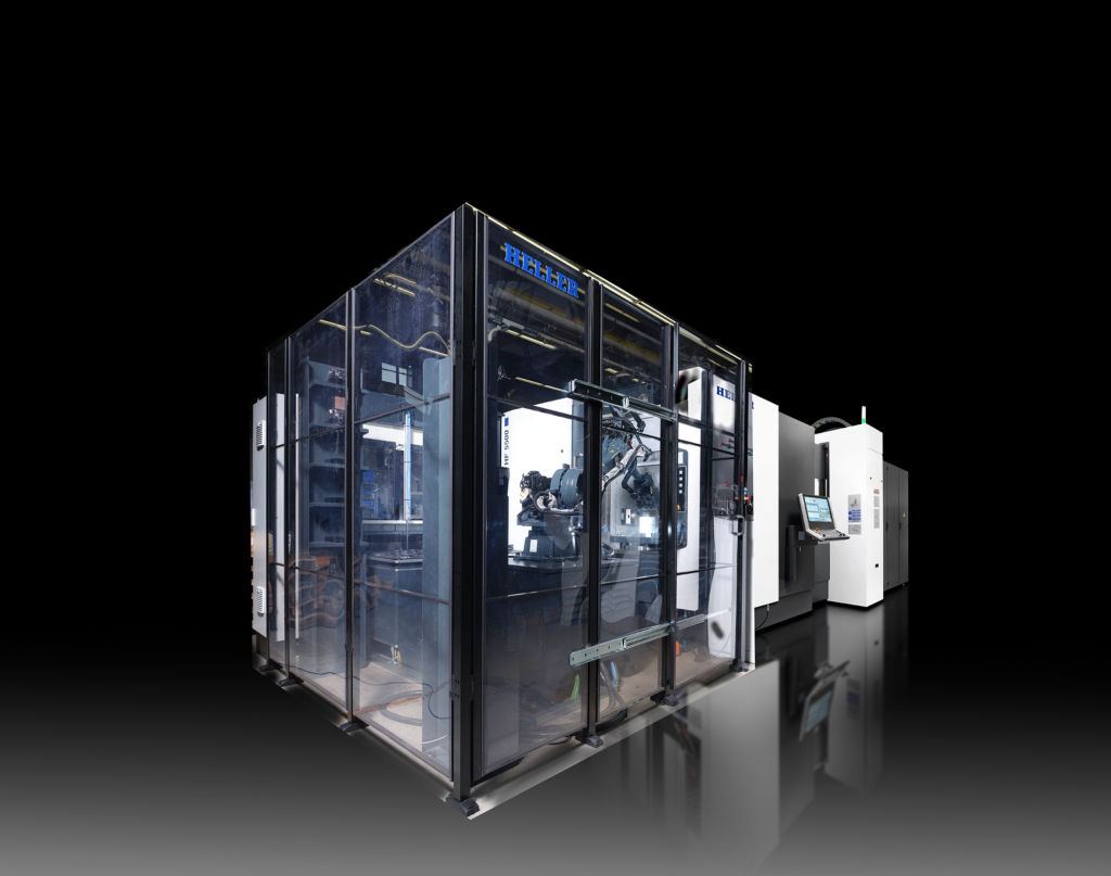 Die erste Beschickungszelle aus dem Heller-Baukasten ist auf Kompaktmaschinen und Werkstücke bis 20kg ausgelegt.