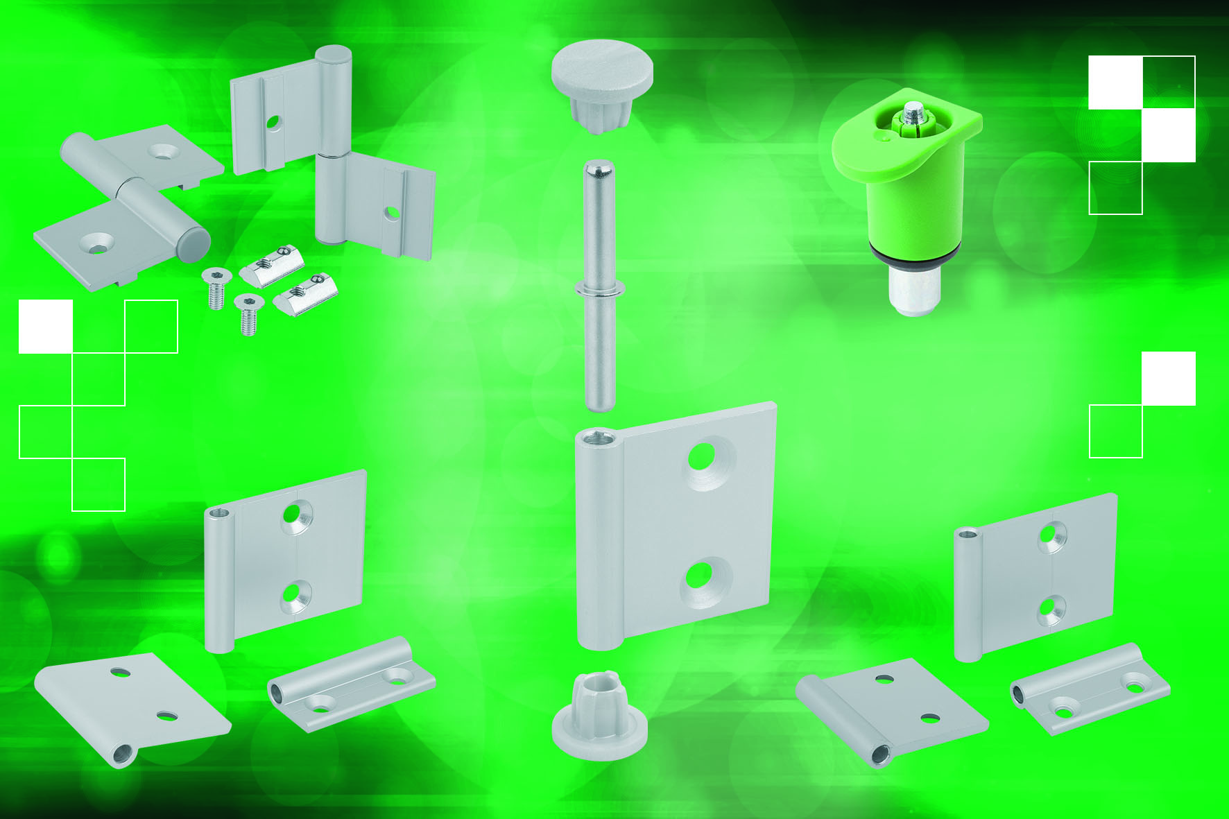 Scharniere für Aluminiumprofile