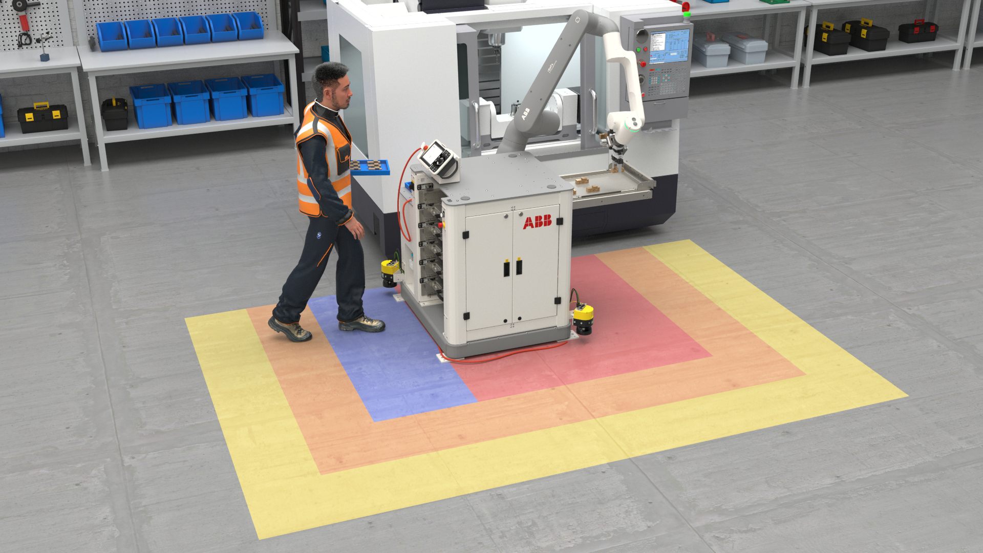 Maschinenbeschickungszelle vereinfacht Automatisierung
