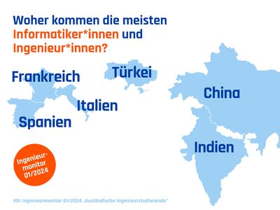 Aus welchen Ländern kommen die meisten Informatiker und Ingenieure nach Deutschland