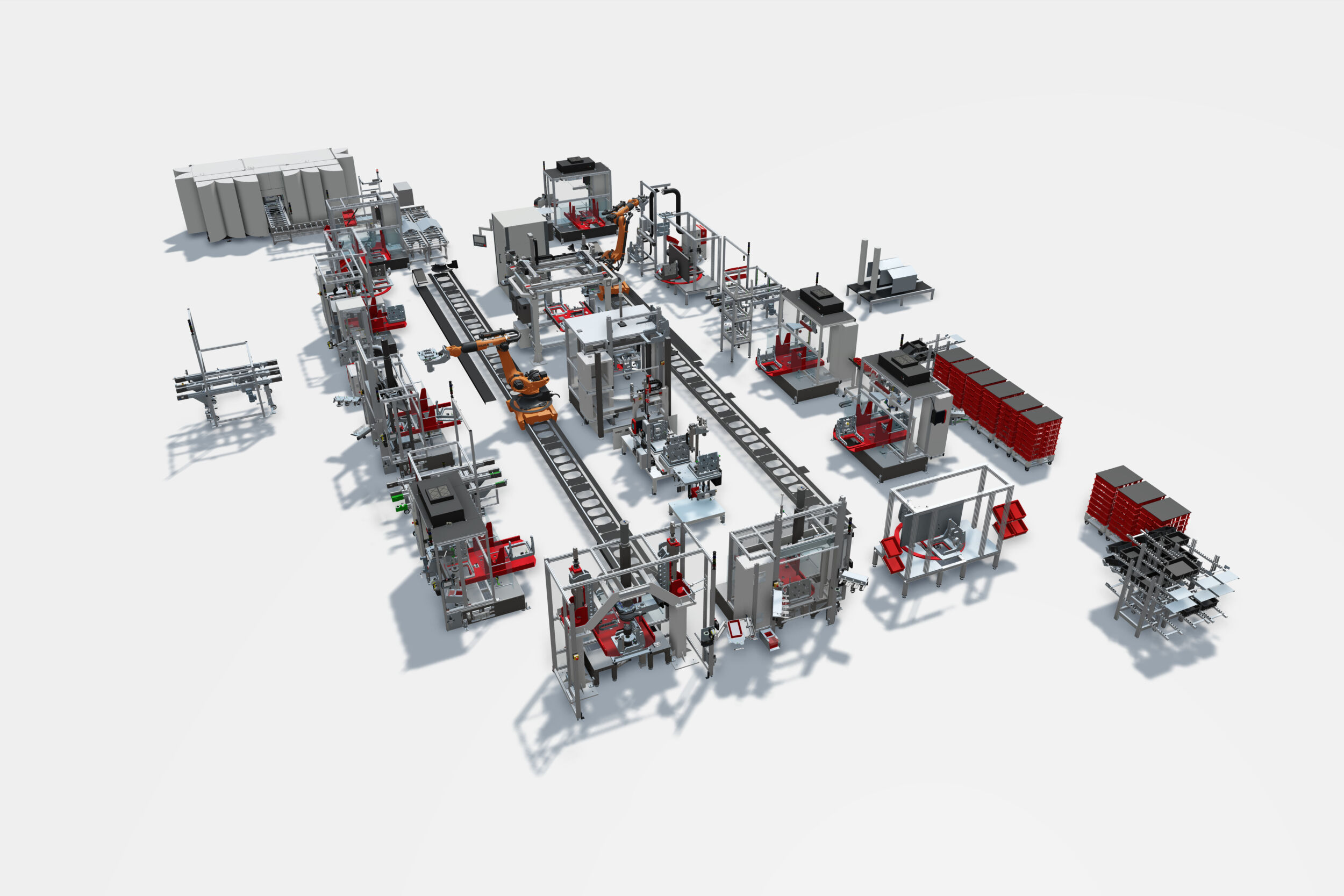 Digitale Modelle helfen, die Entwicklungs- und Inbetriebnahmezeiten zu verkürzen, so z.B. der digitale Zwilling einer Anlage für elektrische Antriebsachsen von Schaeffler Special Machinery.