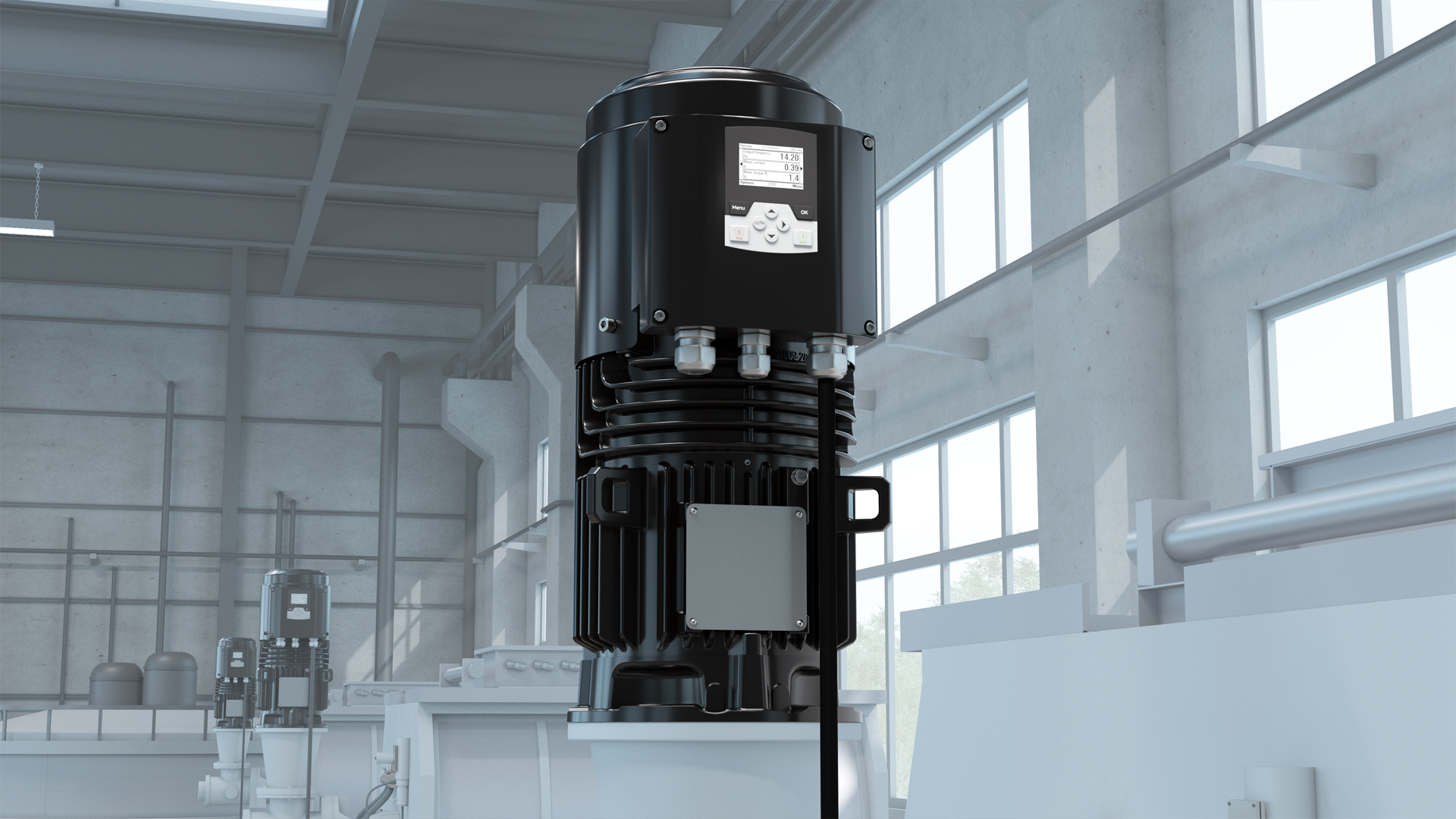 Motor und Frequenzumrichter vereint