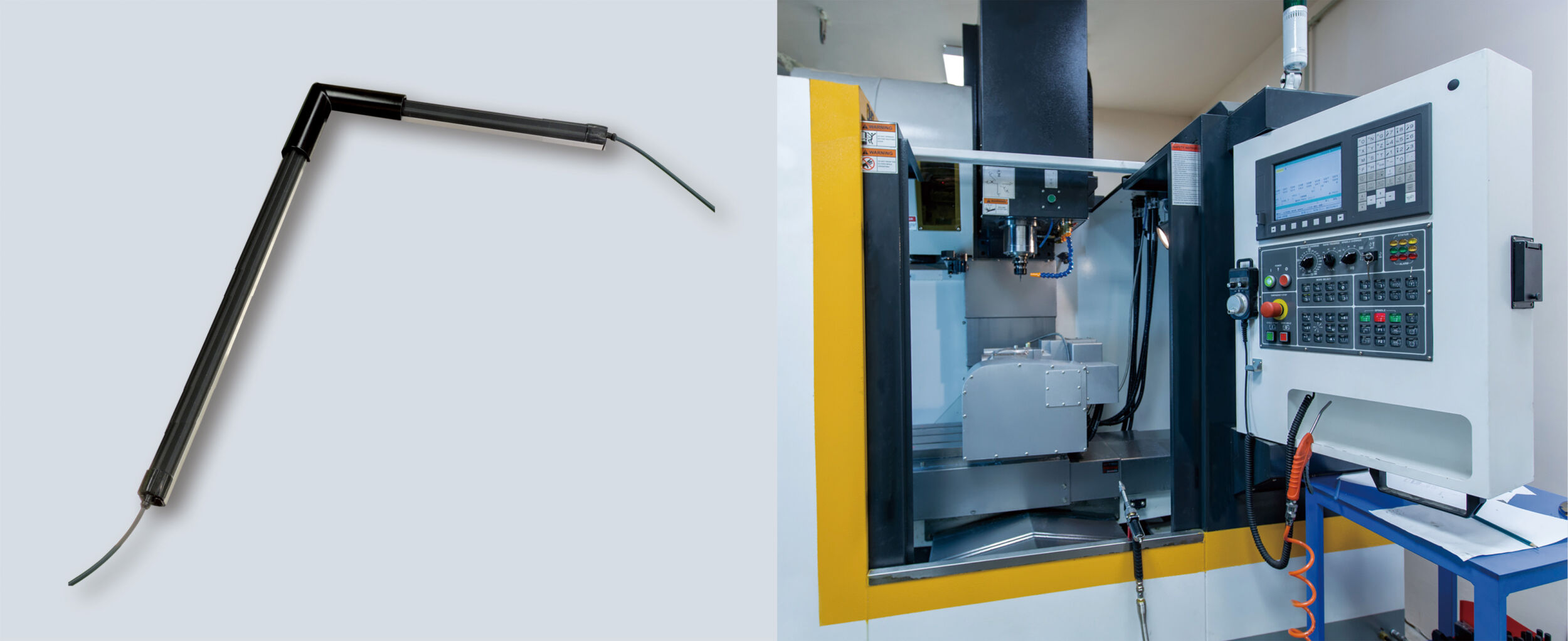 Durch Anbringen eines Verbindungsstücks können zwei Sicherheitsschaltleisten miteinander verbunden werden. Dabei erkennen auch die Enden zuverlässig eine Berührung – für maximale Sicherheit an automatischen Türen.