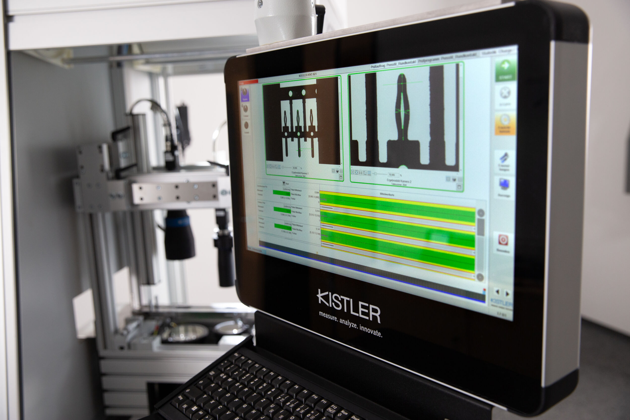 Die Software KiVision wertet die Prüfbilder aus und detektiert Oberflächendefekte sowie Abweichungen in der Maßhaltigkeit.